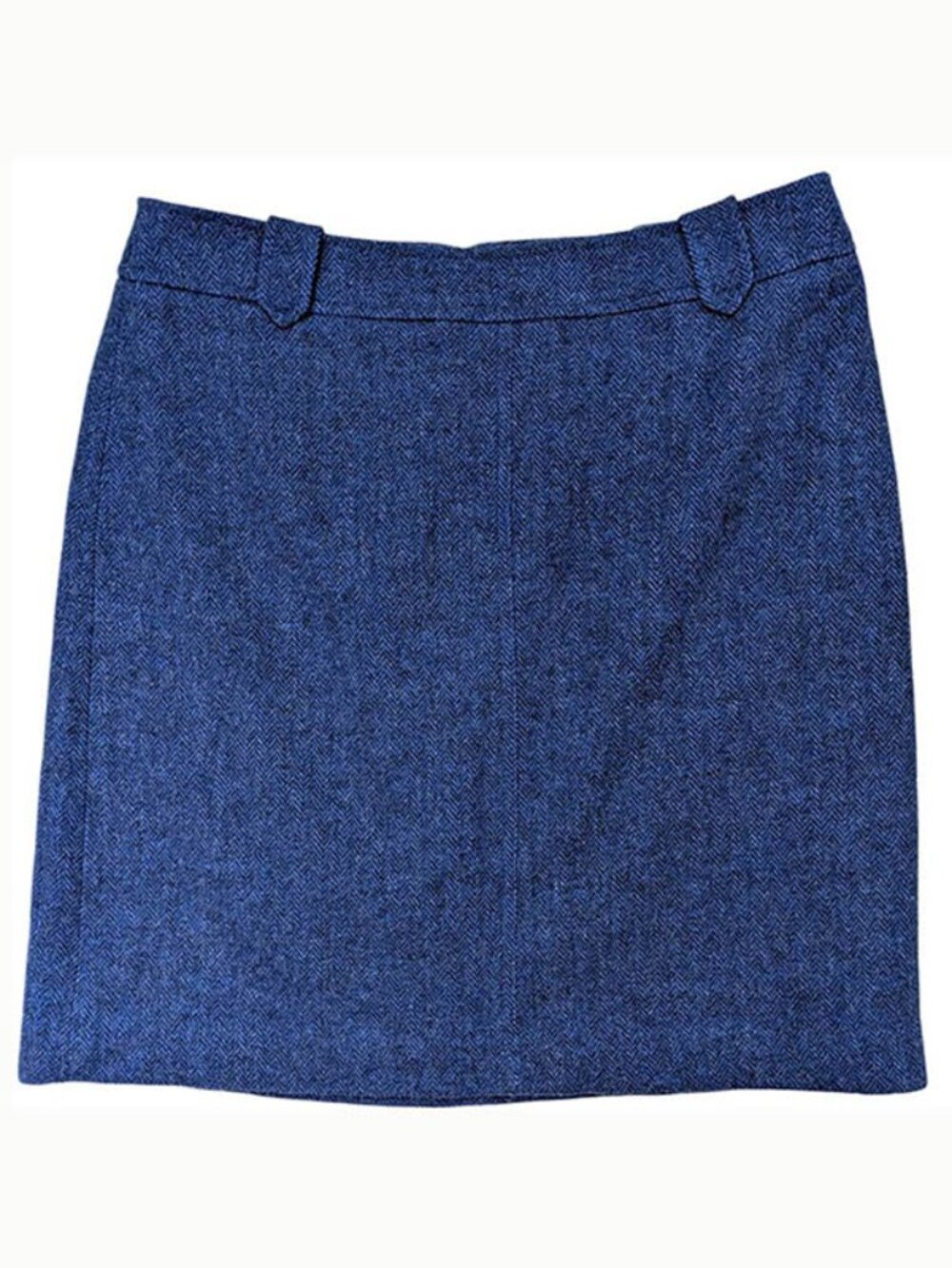 Talbots Wool Skirt Womens 8‎ Blue Herringbone Sloane Ranger Dark Academic Chic